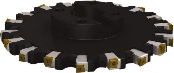 Seco - Shell Mount Connection, 1.0236" Cutting Width, 2.3228" Depth of Cut, 250mm Cutter Diam, 2.3622" Hole Diam, 7 Tooth Indexable Slotting Cutter - R335.25 Toolholder, L/XNHQ 1407 Insert, Right Hand Cutting Direction - Americas Industrial Supply