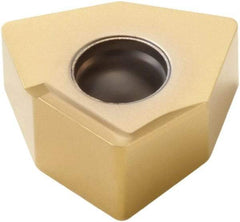 Seco - XNEX080608 M11 Grade F40M Carbide Milling Insert - TiAlN/TiN Finish, 0.2508" Thick, 0.4913" Inscribed Circle, 0.8mm Corner Radius - Americas Industrial Supply