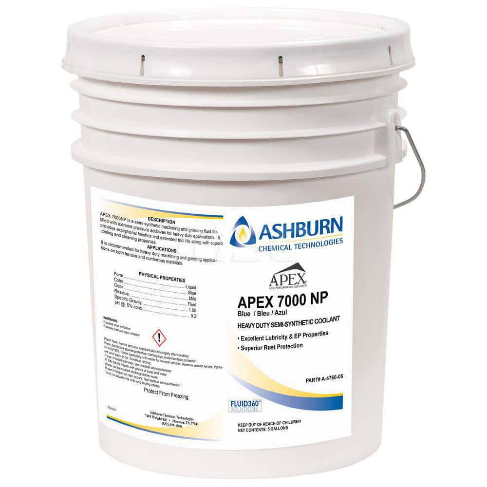 Cutting & Grinding Fluid: 5 gal Pail Use on Ferrous Metal & Non-Ferrous Metal, Blue