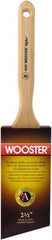 Wooster Brush - 2-1/2" Angled Synthetic Sash Brush - 2-15/16" Bristle Length, 7-7/8" Maple Fluted Handle - Americas Industrial Supply