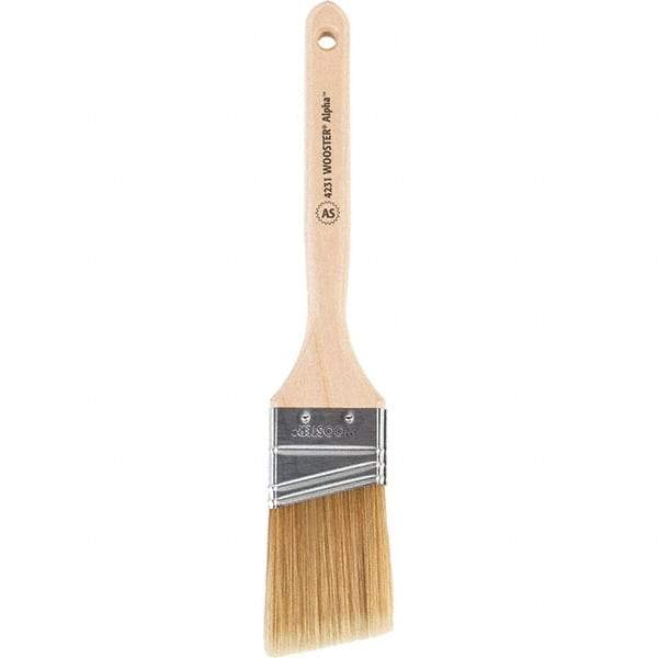 Wooster Brush - 2" Angled Synthetic Sash Brush - 2-11/16" Bristle Length, 7-7/8" Maple Fluted Handle - Americas Industrial Supply