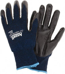Ansell - Size 2XL, ANSI Cut Lvl A4, Abrasion Lvl 5, Cut Resistant Gloves - Palm Coated, Black/Blue - Americas Industrial Supply
