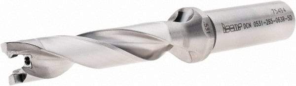 Iscar - 17/32" to 35/64" Diam, 5xD, 2.65" Max Depth, 5/8" Shank Diam, 5.24" OAL, Replaceable-Tip Drill - FCP, ICK, ICK-2M, ICM, ICP, iCP-2M Insert, 65980831 Toolholder, Series SumoCham - Americas Industrial Supply