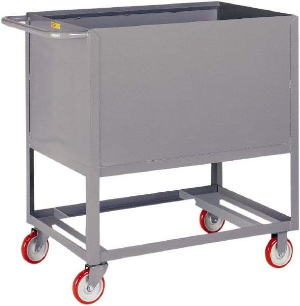 Little Giant - 1,200 Lb Capacity, 4-Sided Steel Raised Platform Box Truck - 37-1/2" Long x 18" Wide x 40" High, 5" Diam Polyurethane Wheels - Americas Industrial Supply