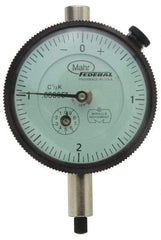 Mahr - 0.025" Range, 0-5-0 Dial Reading, 0.00025" Graduation Dial Drop Indicator - 1-3/4" Dial, 0.01" Range per Revolution, 0.00025" Accuracy, Revolution Counter - Americas Industrial Supply