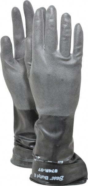 SHOWA - Size S (7), 14" Long, 14 mil, Unsupported, Butyl Chemical Resistant Gloves - Americas Industrial Supply