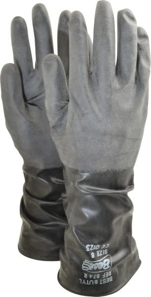 SHOWA - Size M (8), 14" Long, 14 mil, Unsupported, Butyl Chemical Resistant Gloves - Americas Industrial Supply