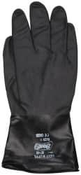 SHOWA - Size 2XL (11), 14" Long, 14 mil Thick, Butyl Chemical Resistant Gloves - Textured Finish, Rolled Cuff, ANSI Abrasion Level 0, ANSI Cut Level 0, ANSI Puncture Level 0, Black - Americas Industrial Supply