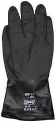 SHOWA - Size 2XL (11), 14" Long, 14 mil Thick, Butyl Chemical Resistant Gloves - Textured Finish, Rolled Cuff, ANSI Abrasion Level 0, ANSI Cut Level 0, ANSI Puncture Level 0, Black - Americas Industrial Supply