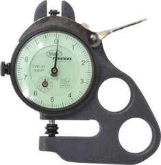 Mahr - 0 to 0.1 Inch Measurement, 0.0001 Inch Graduation, 1.13 Inch Throat Depth, Dial Thickness Gage - 1/4 Inch Dial Diameter - Americas Industrial Supply