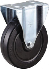 Value Collection - 5" Diam x 1-1/4" Wide x 6-15/32" OAH Top Plate Mount Rigid Caster - Soft Rubber, 200 Lb Capacity, Self-Lubricating Bearing, 2-7/8 x 3-5/8" Plate - Americas Industrial Supply