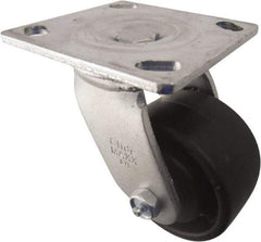 Value Collection - 4" Diam x 2" Wide x 5-5/8" OAH Top Plate Mount Swivel Caster - Polyolefin, 450 Lb Capacity, Roller Bearing, 3-7/8 x 4-1/2" Plate - Americas Industrial Supply