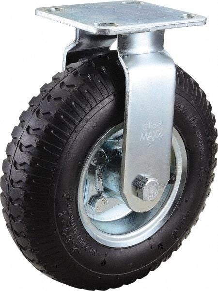 Value Collection - 8" Diam x 2" Wide, Pneumatic Rigid Caster - 300 Lb Capacity, Top Plate Mount, 4" x 4-1/2" Plate, Ball Bearing - Americas Industrial Supply
