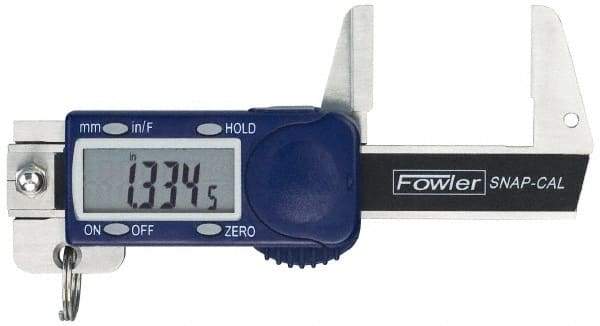 Fowler - 0 to 32mm Range, 0.01mm Resolution, Electronic Caliper - Stainless Steel with 0.9" Stainless Steel Jaws, 0.02mm Accuracy - Americas Industrial Supply