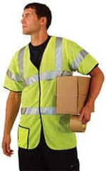 OccuNomix - Size XL High Visibility Yellow Mesh General Purpose Vest - 44 to 46" Chest, ANSI 107-2015, Hook & Loop Closure, Polyester - Americas Industrial Supply