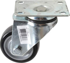 Fairbanks - 3" Diam x 1-1/4" Wide x 4-3/4" OAH Top Plate Mount Swivel Caster - Polyurethane, 150 Lb Capacity, Ball Bearing, 2-7/8 x 3-5/8" Plate - Americas Industrial Supply