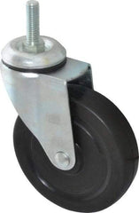 Value Collection - 5" Diam x 1-1/4" Wide x 6-15/32" OAH Stem Mount Swivel Caster - Soft Rubber, 200 Lb Capacity, Self-Lubricating Bearing, 1/2-13 x 1-1/2" Threaded Stem - Americas Industrial Supply