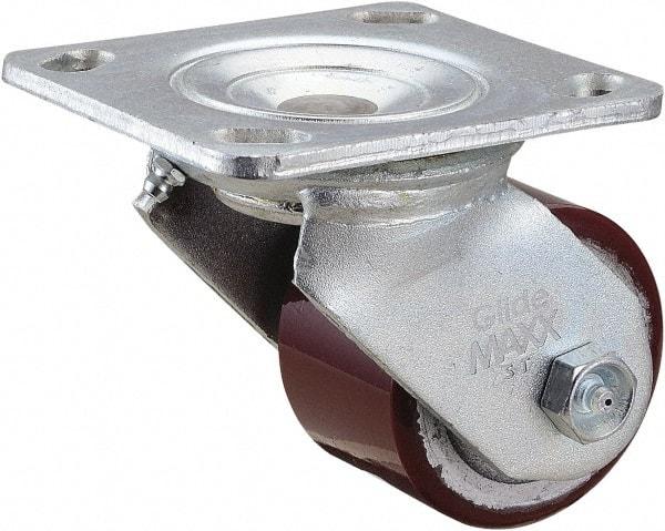 Value Collection - 3" Diam x 1-1/2" Wide x 4-1/2" OAH Top Plate Mount Swivel Caster - Polyurethane, 420 Lb Capacity, Roller Bearing, 4 x 4-1/2" Plate - Americas Industrial Supply