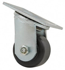 Value Collection - 3-1/4" Diam x 1-1/2" Wide x 4-1/2" OAH Top Plate Mount Swivel Caster - Phenolic, 600 Lb Capacity, Roller Bearing, 4 x 4-1/2" Plate - Americas Industrial Supply