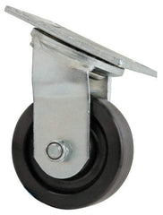 Value Collection - 4" Diam x 1-1/2" Wide x 5-5/8" OAH Top Plate Mount Swivel Caster - Phenolic, 600 Lb Capacity, Roller Bearing, 4 x 4-1/2" Plate - Americas Industrial Supply