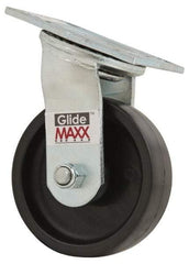 Value Collection - 5" Diam x 1-1/2" Wide x 6-1/2" OAH Top Plate Mount Swivel Caster - Polyolefin, 550 Lb Capacity, Delrin Bearing, 4 x 4-1/2" Plate - Americas Industrial Supply