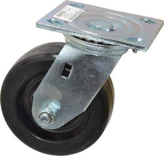 Value Collection - 5" Diam x 2" Wide x 6-1/2" OAH Top Plate Mount Swivel Caster - Phenolic, 1,000 Lb Capacity, Roller Bearing, 4 x 4-1/2" Plate - Americas Industrial Supply