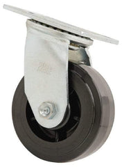 Value Collection - 5" Diam x 2" Wide x 6-1/2" OAH Top Plate Mount Swivel Caster - Polyolefin, 650 Lb Capacity, Delrin Bearing, 4 x 4-1/2" Plate - Americas Industrial Supply