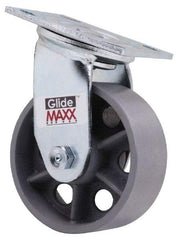 Value Collection - 5" Diam x 2" Wide x 6-1/2" OAH Top Plate Mount Swivel Caster - Semi-Steel, 1,000 Lb Capacity, Roller Bearing, 4 x 4-1/2" Plate - Americas Industrial Supply