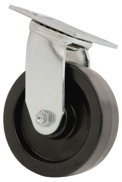 Value Collection - 6" Diam x 2" Wide x 7-1/2" OAH Top Plate Mount Swivel Caster - Polyolefin, 800 Lb Capacity, Roller Bearing, 4 x 4-1/2" Plate - Americas Industrial Supply