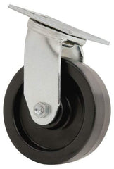 Value Collection - 6" Diam x 2" Wide x 7-1/2" OAH Top Plate Mount Swivel Caster - Polyolefin, 800 Lb Capacity, Roller Bearing, 4 x 4-1/2" Plate - Americas Industrial Supply