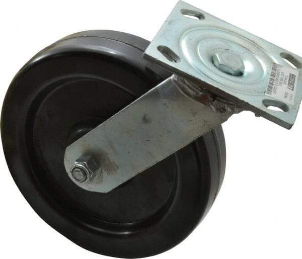 Value Collection - 8" Diam x 2" Wide x 9-1/2" OAH Top Plate Mount Swivel Caster - Phenolic, 1,200 Lb Capacity, Roller Bearing, 4 x 4-1/2" Plate - Americas Industrial Supply