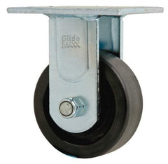 Value Collection - 4" Diam x 1-1/2" Wide x 5-5/8" OAH Top Plate Mount Rigid Caster - Phenolic, 600 Lb Capacity, Roller Bearing, 4 x 4-1/2" Plate - Americas Industrial Supply