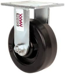 Value Collection - 5" Diam x 2" Wide x 6-1/2" OAH Top Plate Mount Rigid Caster - Phenolic, 1,000 Lb Capacity, Roller Bearing, 4 x 4-1/2" Plate - Americas Industrial Supply