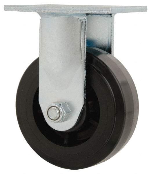 Value Collection - 5" Diam x 2" Wide x 6-1/2" OAH Top Plate Mount Rigid Caster - Polyolefin, 650 Lb Capacity, Delrin Bearing, 4 x 4-1/2" Plate - Americas Industrial Supply