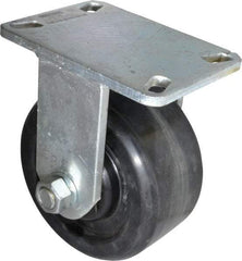Value Collection - 6" Diam x 3" Wide x 7-1/2" OAH Top Plate Mount Rigid Caster - Phenolic, 2,000 Lb Capacity, Roller Bearing, 4-1/2 x 6-1/4" Plate - Americas Industrial Supply
