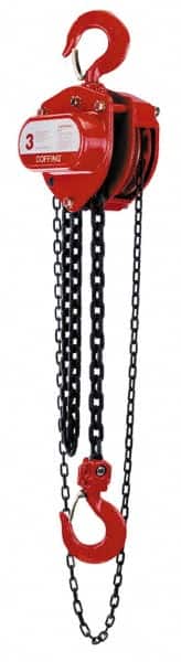 Coffing - 6,000 Lb Lifting Capacity, 20' Lift Height, Hand Hoist - Made from Chain, 95' Overhaul to Lift 1', 84 Lb Avg Pull to Lift Rated Load - Americas Industrial Supply