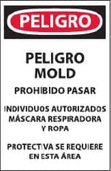 NMC - "Peligro - Peligro Mold", 17" Long x 11" Wide, Paper Safety Sign - Rectangle, Use for Workplace/Safety - Americas Industrial Supply