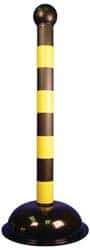 NMC - 41" High, 3" Pole Diam, Warning Post - Black & Yellow - Americas Industrial Supply