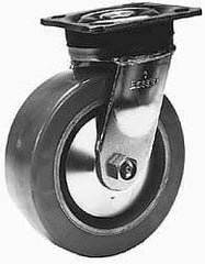 Albion - 8" Diam x 2" Wide x 9-1/2" OAH Top Plate Mount Rigid Caster - Polyurethane, 900 Lb Capacity, Roller Bearing, 4 x 4-1/2" Plate - Americas Industrial Supply