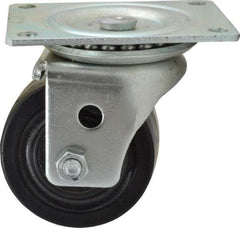 Albion - 3" Diam x 1-13/16" Wide x 3-31/32" OAH Top Plate Mount Swivel Caster - Phenolic, 700 Lb Capacity, Roller Bearing, 3-1/8 x 4-1/8" Plate - Americas Industrial Supply