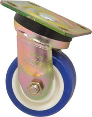 Albion - 4" Diam x 2" Wide x 5-5/8" OAH Top Plate Mount Swivel Caster - Polyurethane, 600 Lb Capacity, Roller Bearing, 4 x 4-1/2" Plate - Americas Industrial Supply