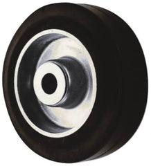 Albion - 5 Inch Diameter x 2 Inch Wide, Rubber Caster Wheel - 450 Lb. Capacity, 2-3/8 Inch Hub Length, 1/2 Inch Axle Diameter, Sealed Roller Bearing - Americas Industrial Supply