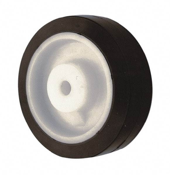 Albion - 5 Inch Diameter x 2 Inch Wide, Rubber Caster Wheel - 325 Lb. Capacity, 2-3/8 Inch Hub Length, 1/2 Inch Axle Diameter, Roller Bearing - Americas Industrial Supply