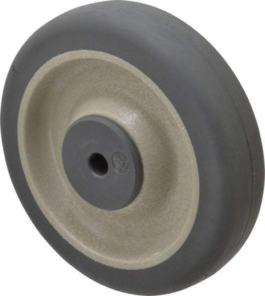 Albion - 5 Inch Diameter x 1-1/4 Inch Wide, Rubber Caster Wheel - 250 Lb. Capacity, 1-9/16 Inch Hub Length, 3/8 Inch Axle Diameter, Ball Bearing - Americas Industrial Supply