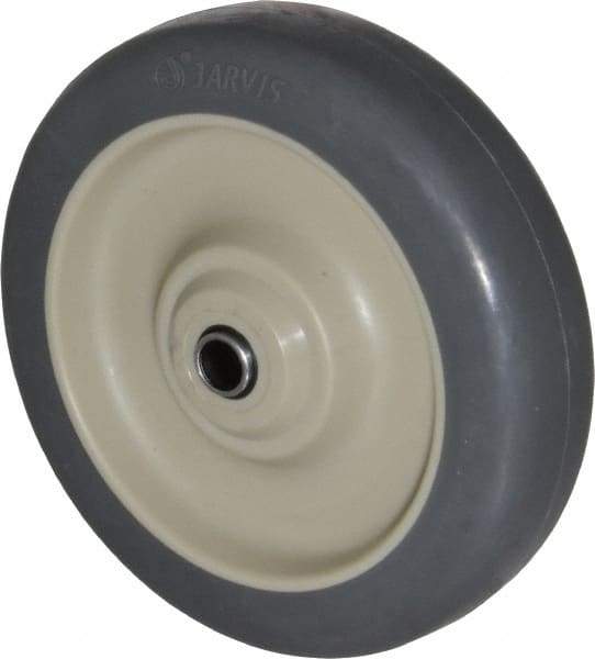 Albion - 5 Inch Diameter x 1-1/4 Inch Wide, Rubber Caster Wheel - 250 Lb. Capacity, 1-9/16 Inch Hub Length, 3/8 Inch Axle Diameter, Self-Lube Bearing - Americas Industrial Supply