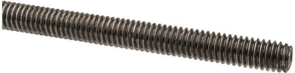 Made in USA - 5/16-18 UNC (Coarse), 6' Long, Low Carbon Steel Threaded Rod - Oil Finish Finish, Right Hand Thread - Americas Industrial Supply
