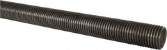 Made in USA - 1-1/2-6 UNC (Coarse), 6' Long, Low Carbon Steel Threaded Rod - Oil Finish Finish, Right Hand Thread - Americas Industrial Supply