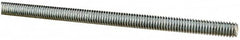 Made in USA - 5/16-18 UNC (Coarse), 6' Long, Low Carbon Steel Threaded Rod - Zinc-Plated Finish, Right Hand Thread - Americas Industrial Supply