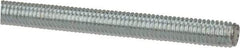 Made in USA - 3/8-16 UNC (Coarse), 6' Long, Low Carbon Steel Threaded Rod - Zinc-Plated Finish, Right Hand Thread - Americas Industrial Supply