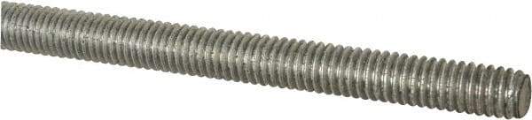 Made in USA - 1/2-13 UNC (Coarse), 6' Long, Low Carbon Steel Threaded Rod - Zinc-Plated Finish, Right Hand Thread - Americas Industrial Supply